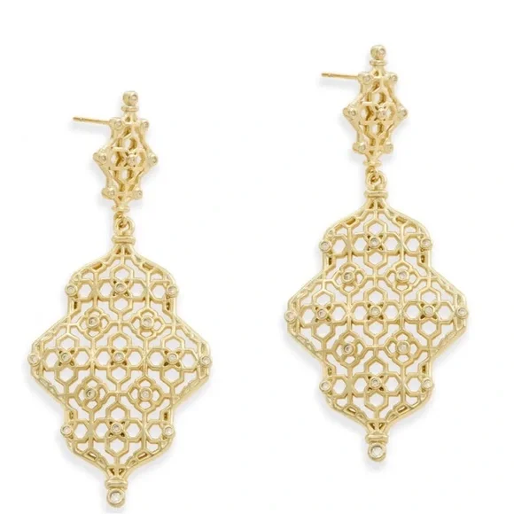 Kendra Scott Gold Renee Earrings - Picture 2 of 16